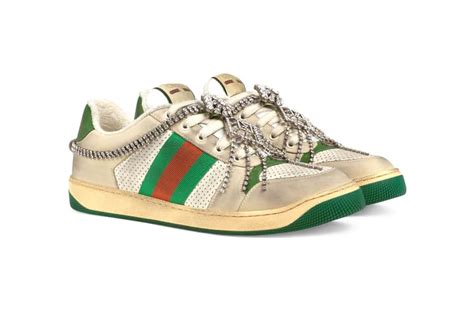 gucci chain sneakers|Gucci sneaker with crystals.